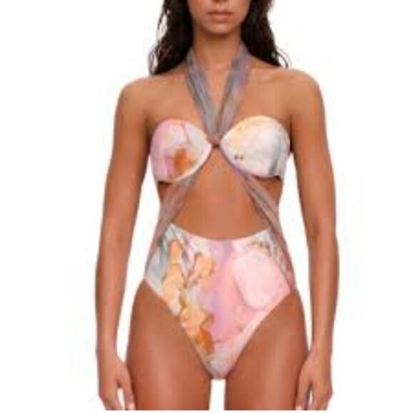 ANDREA IYAMAH Sz S Small Ando 1pc Swimsuit Convertible Tie Scarf NWT - Picture 15 of 16